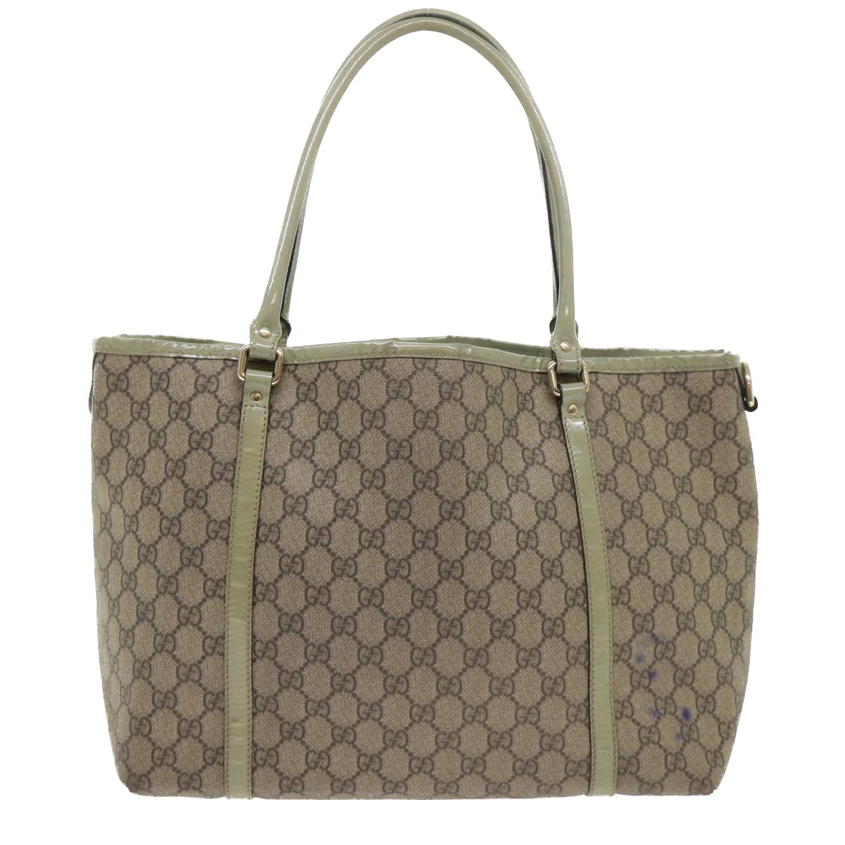 GUCCI GG Canvas Tote Bag PVC Leather Beige 53677
