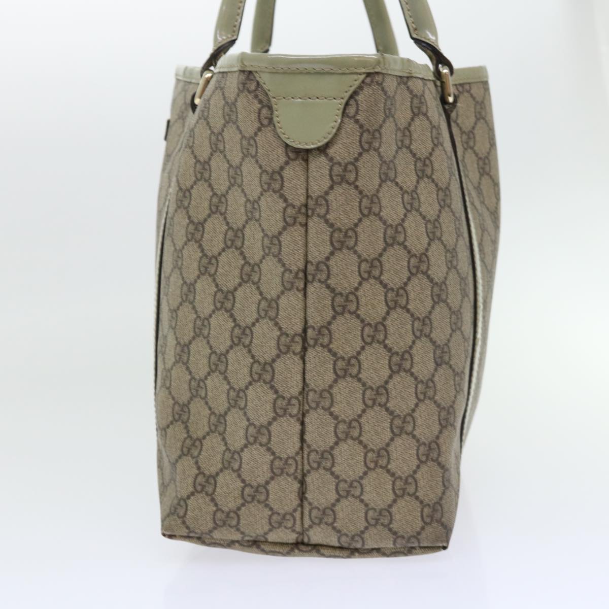 GUCCI GG Canvas Tote Bag PVC Leather Beige 53677