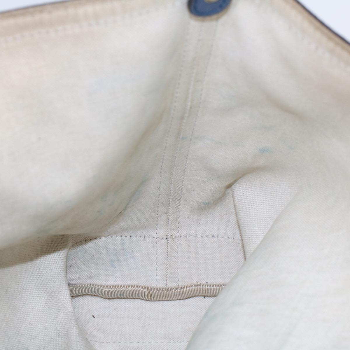 GUCCI GG Canvas Tote Bag Canvas Leather Beige Blue 53678