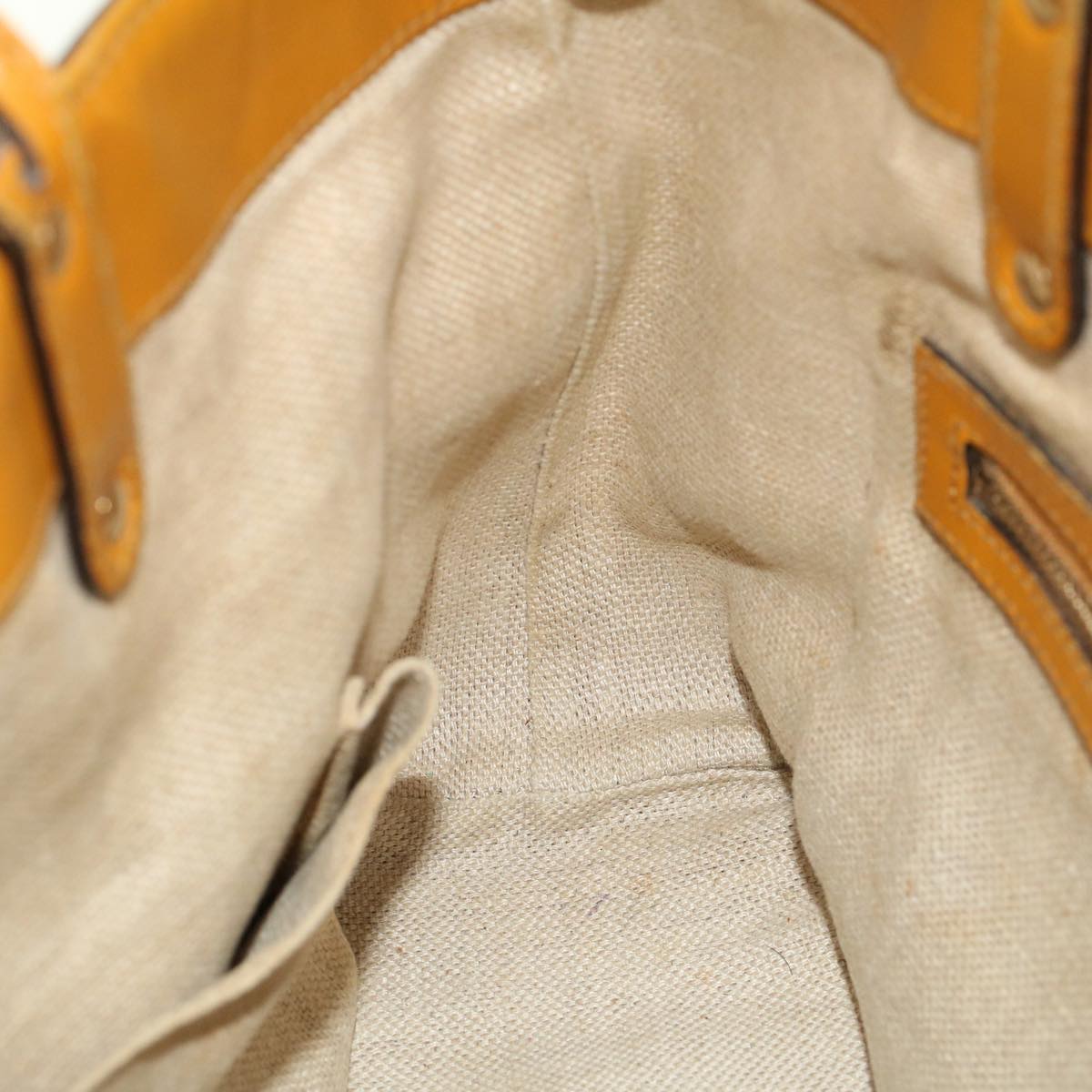 GUCCI Hand Bag Canvas Leather Beige Orange 53679
