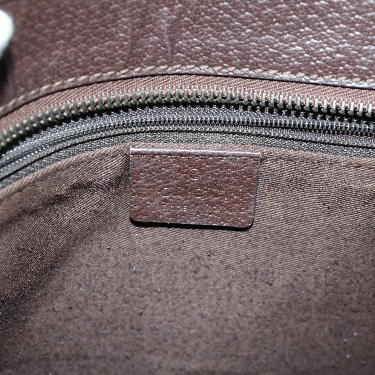 GUCCI GG Canvas Hand Bag Canvas Leather Beige Brown 53680
