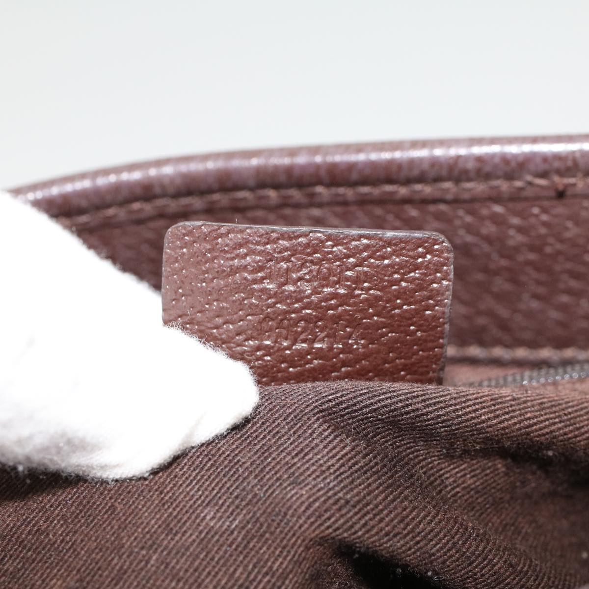 GUCCI GG Canvas Hand Bag Canvas Leather Beige Brown 53680