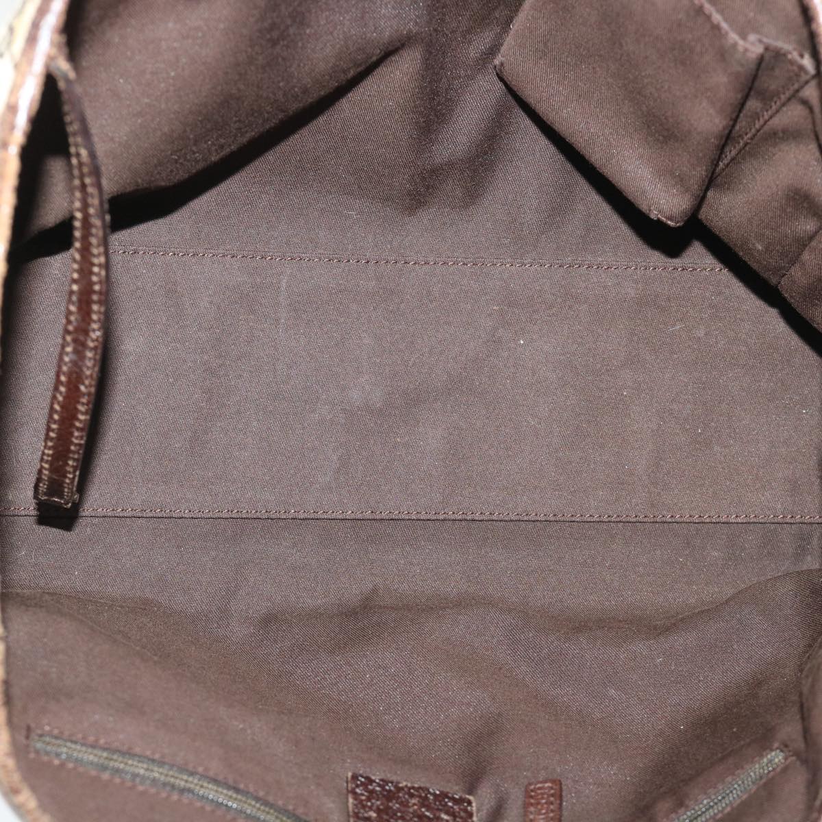 GUCCI GG Canvas Web Sherry Line Hand Bag Canvas Leather Beige Green 53681