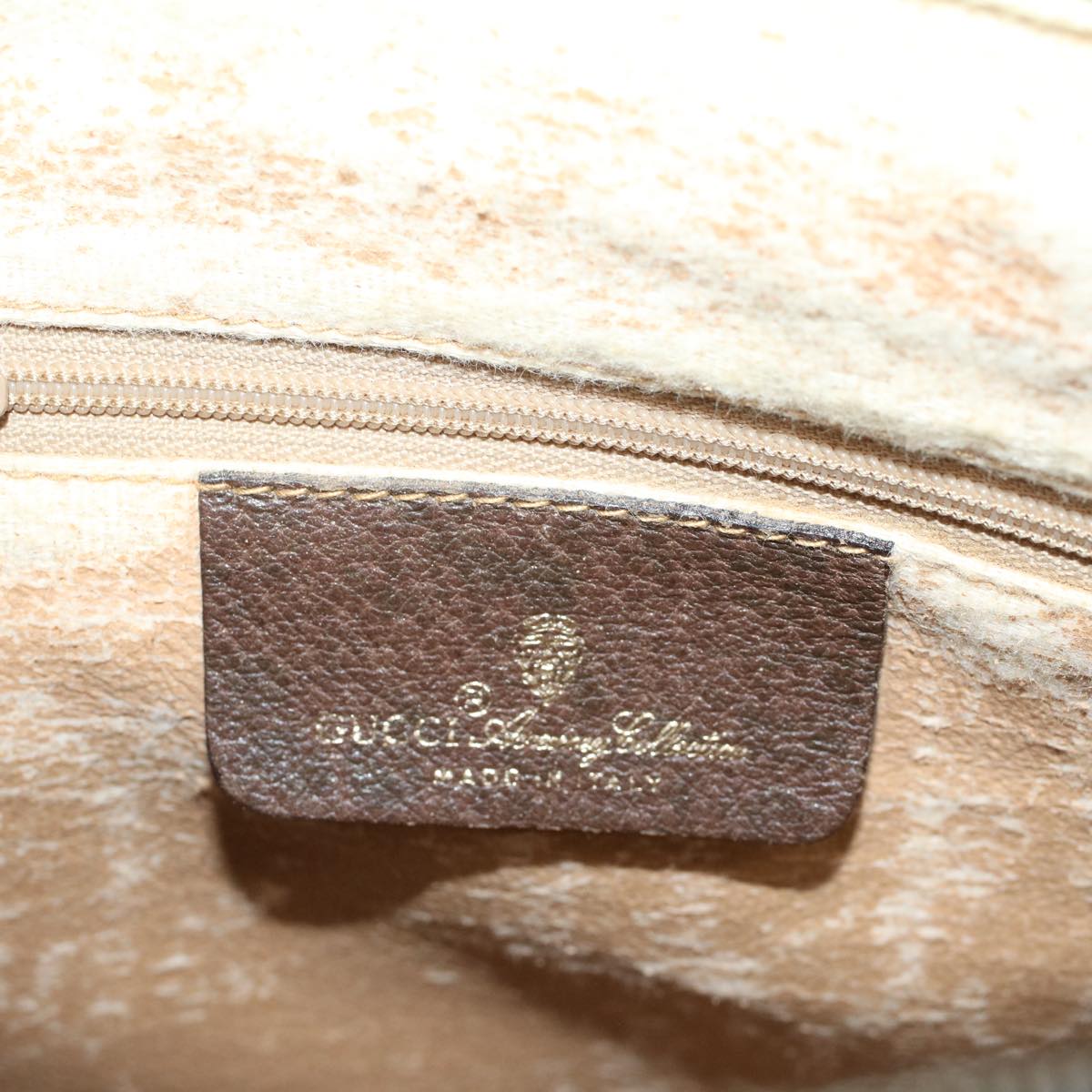 GUCCI GG Canvas Web Sherry Line Hand Bag PVC Leather Beige Red Green 53683