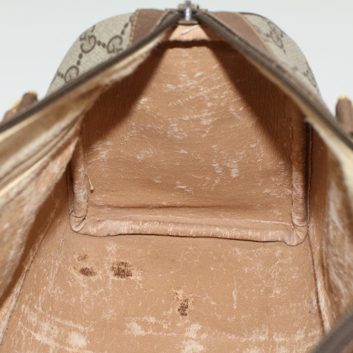 GUCCI GG Canvas Web Sherry Line Hand Bag PVC Leather Beige Red Green 53683