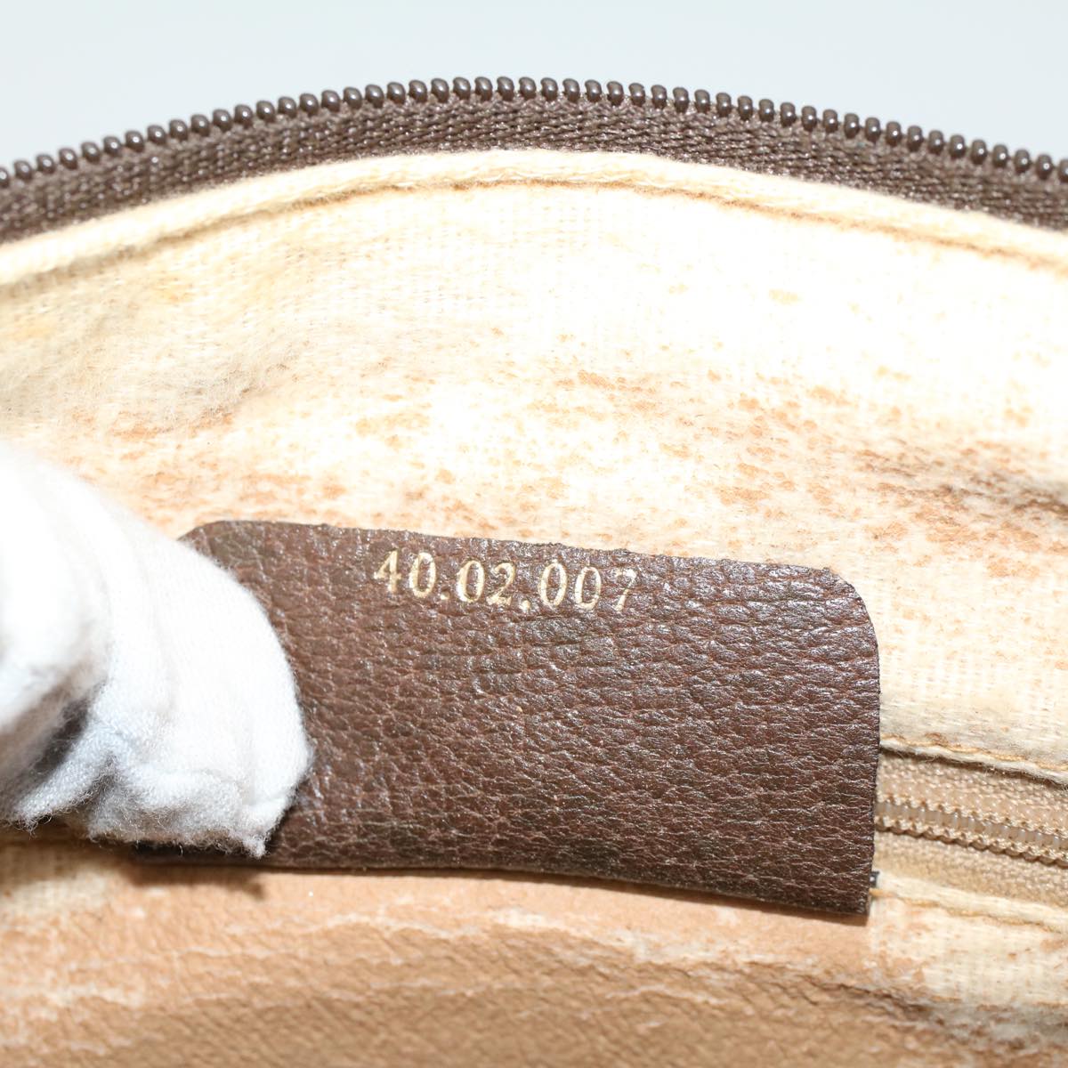GUCCI GG Canvas Web Sherry Line Hand Bag PVC Leather Beige Red Green 53683