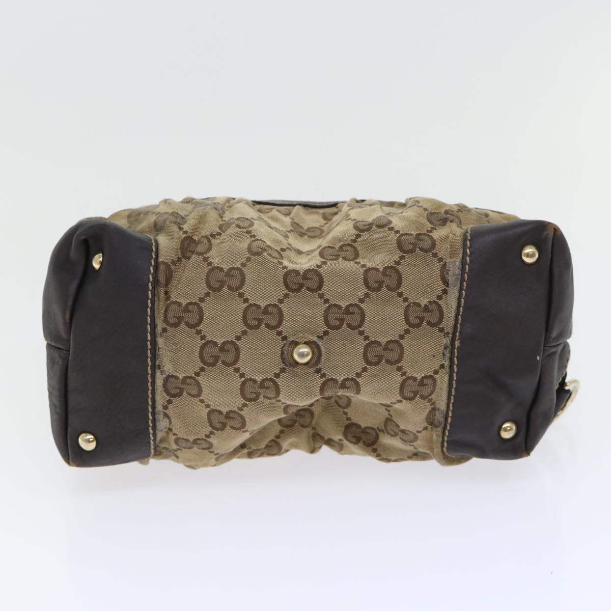 GUCCI GG Canvas Hand Bag Coated Canvas Beige Brown 53684