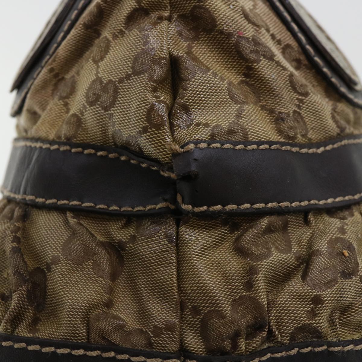 GUCCI GG Canvas Hand Bag Coated Canvas Beige Brown 53684