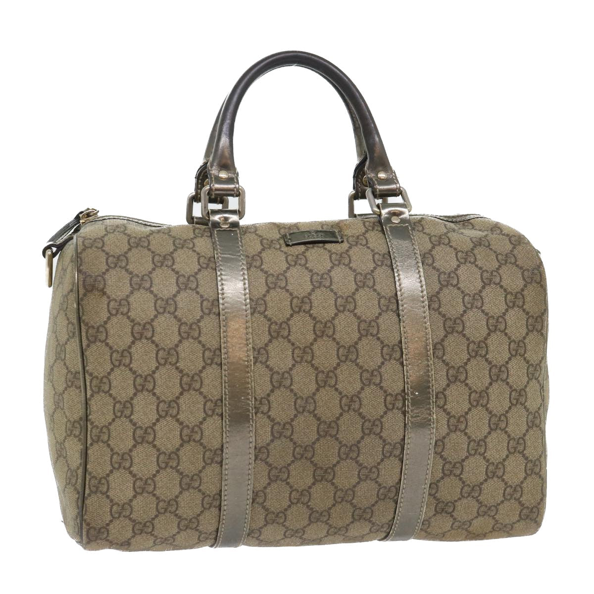GUCCI GG Canvas Hand Bag PVC Leather Beige 53685