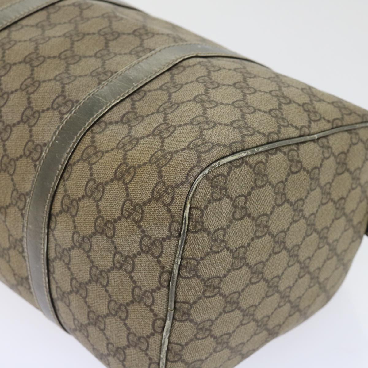 GUCCI GG Canvas Hand Bag PVC Leather Beige 53685