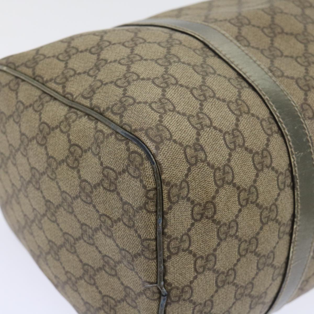 GUCCI GG Canvas Hand Bag PVC Leather Beige 53685