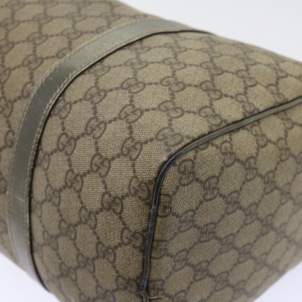 GUCCI GG Canvas Hand Bag PVC Leather Beige 53685
