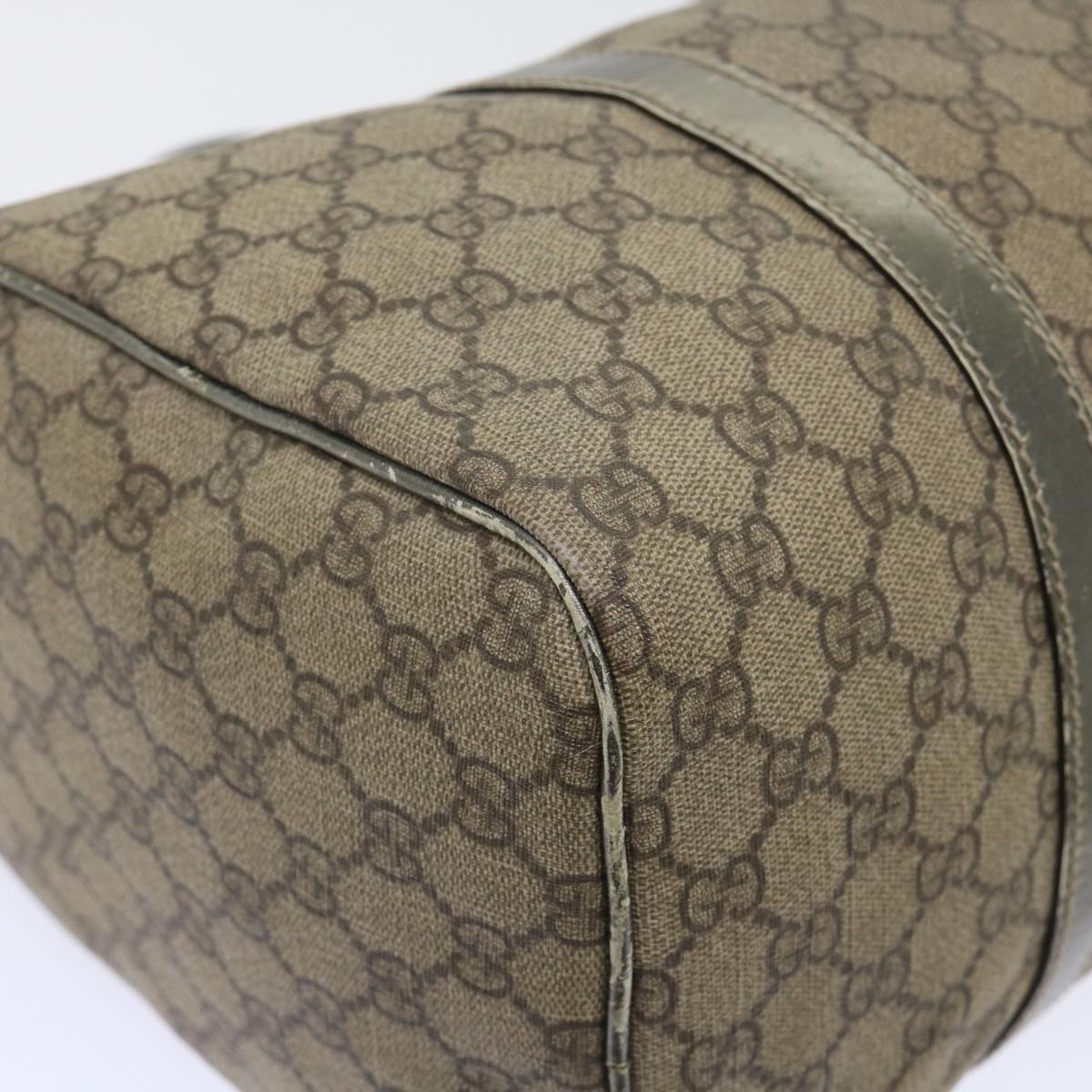 GUCCI GG Canvas Hand Bag PVC Leather Beige 53685