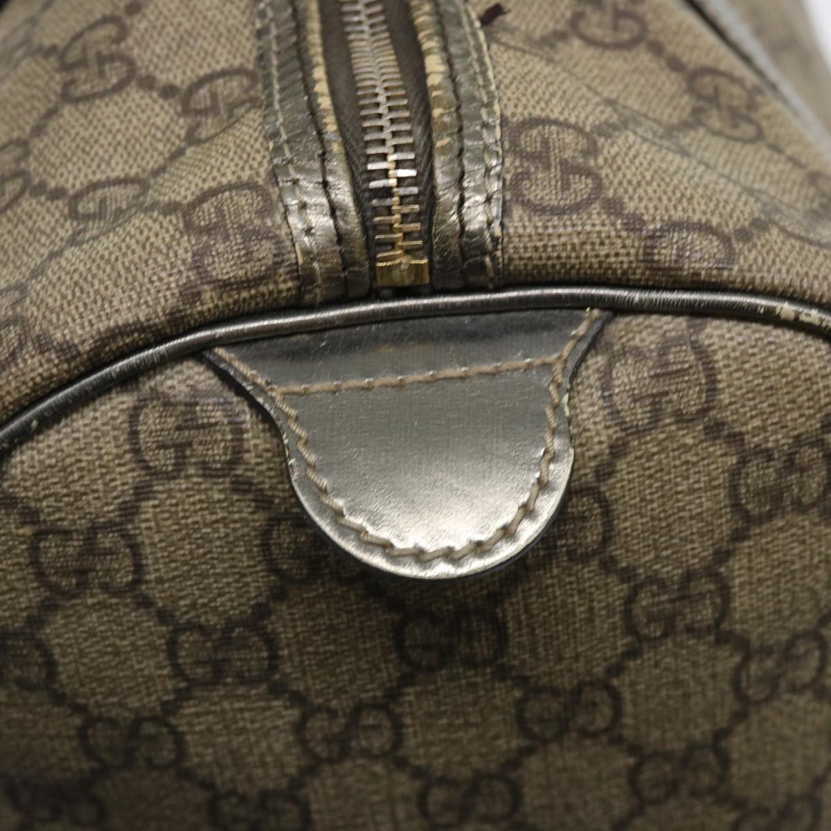 GUCCI GG Canvas Hand Bag PVC Leather Beige 53685
