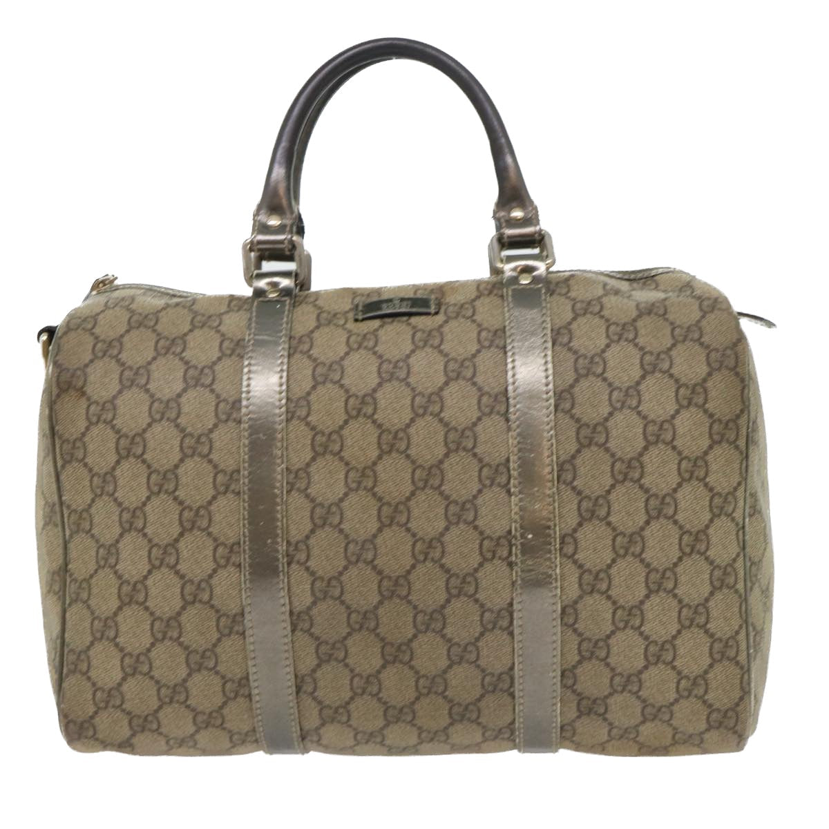 GUCCI GG Canvas Hand Bag PVC Leather Beige 53685