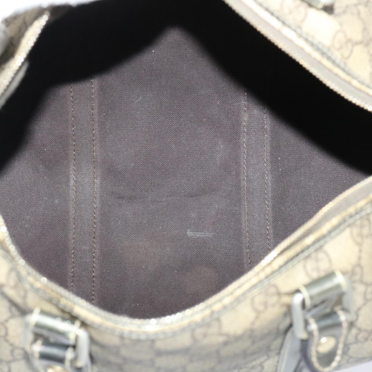 GUCCI GG Canvas Hand Bag PVC Leather Beige 53685