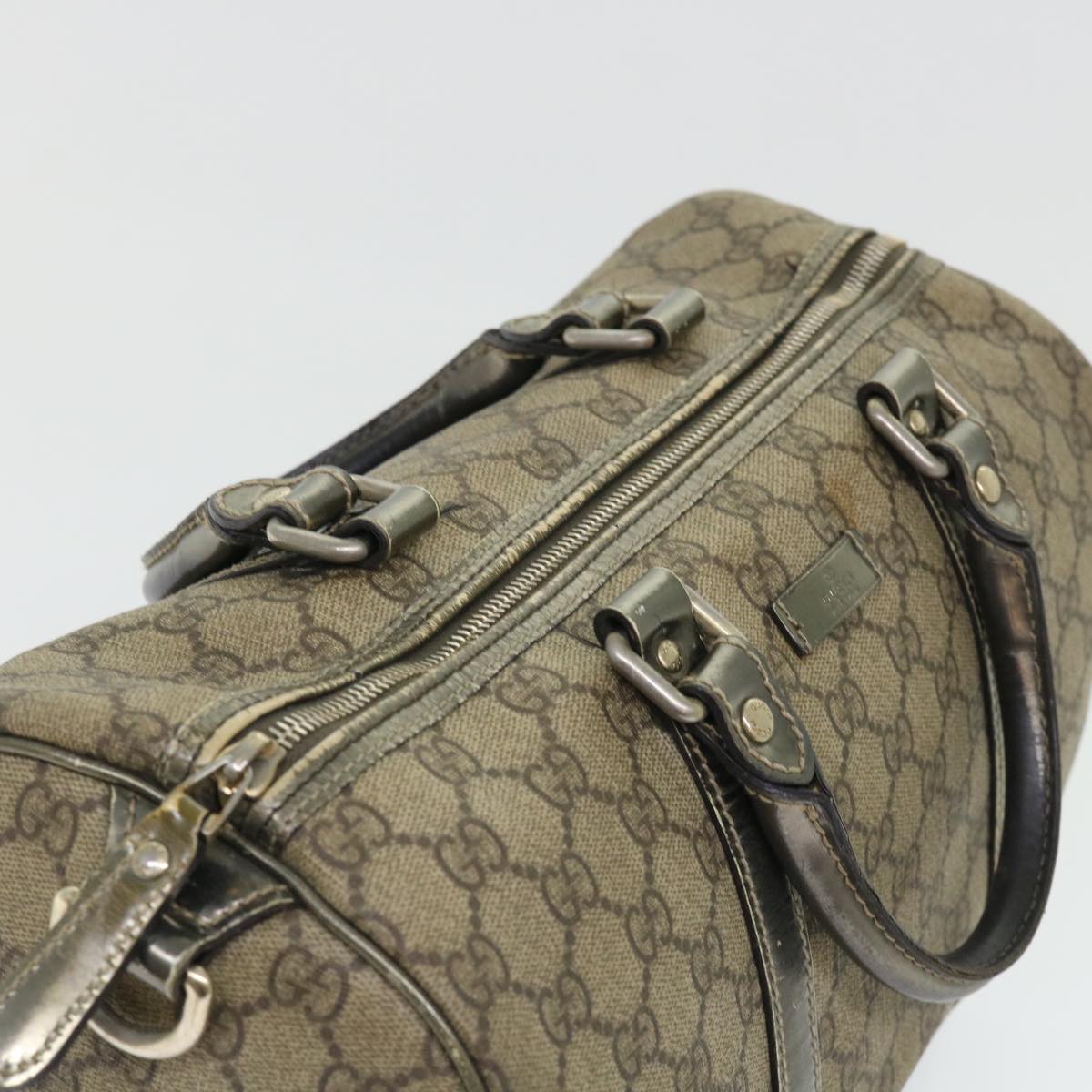 GUCCI GG Canvas Hand Bag PVC Leather Beige 53685