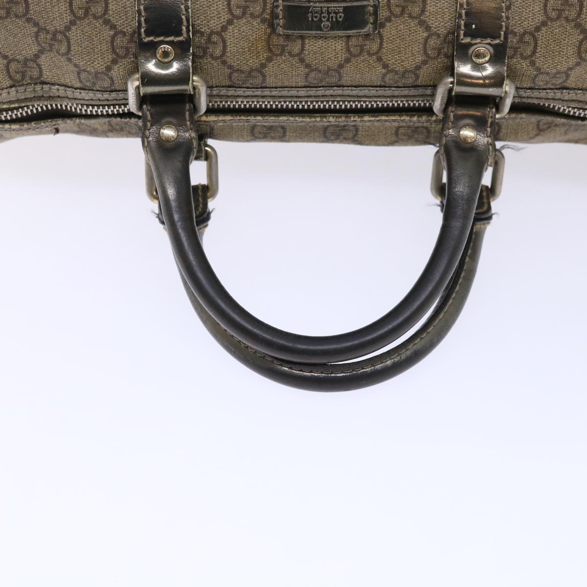 GUCCI GG Canvas Hand Bag PVC Leather Beige 53685