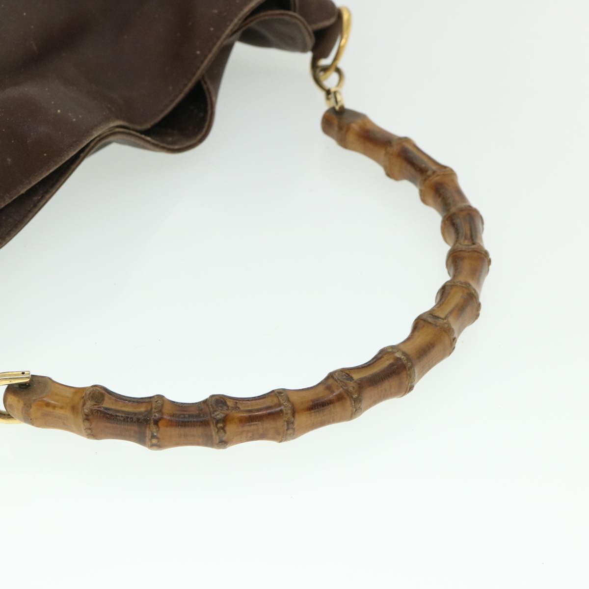 GUCCI Bamboo Hand Bag Leather 2way Brown 53688
