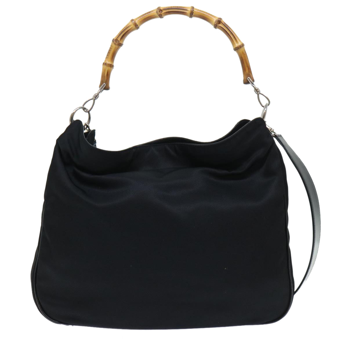 GUCCI Bamboo Shoulder Bag Nylon 2way Black 53689
