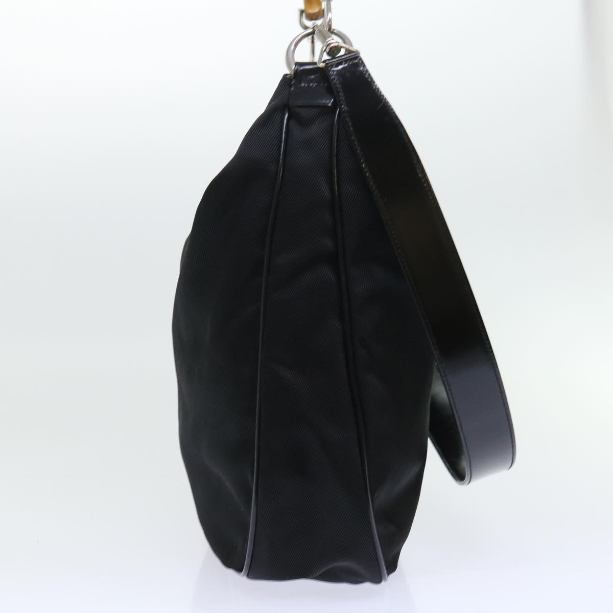 GUCCI Bamboo Shoulder Bag Nylon 2way Black 53689