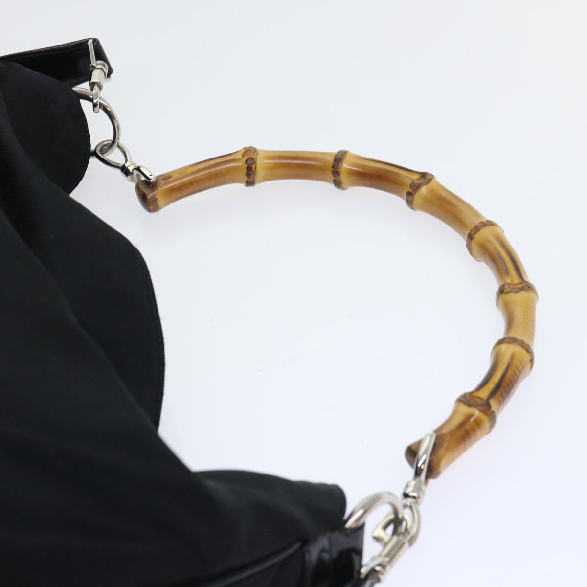 GUCCI Bamboo Shoulder Bag Nylon 2way Black 53689