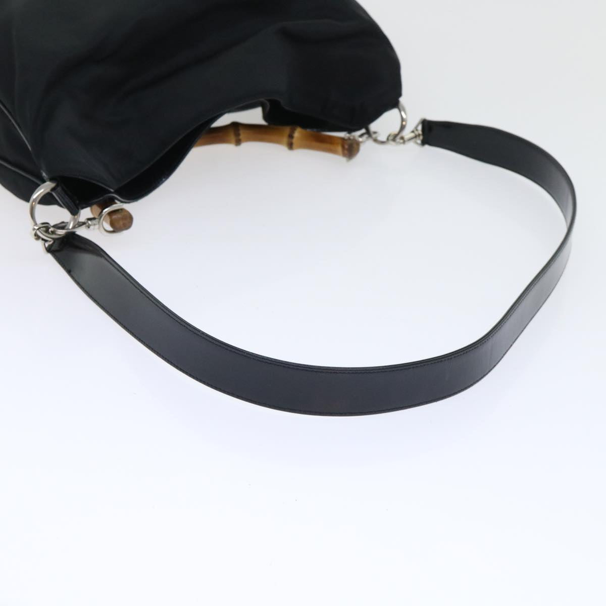 GUCCI Bamboo Shoulder Bag Nylon 2way Black 53689
