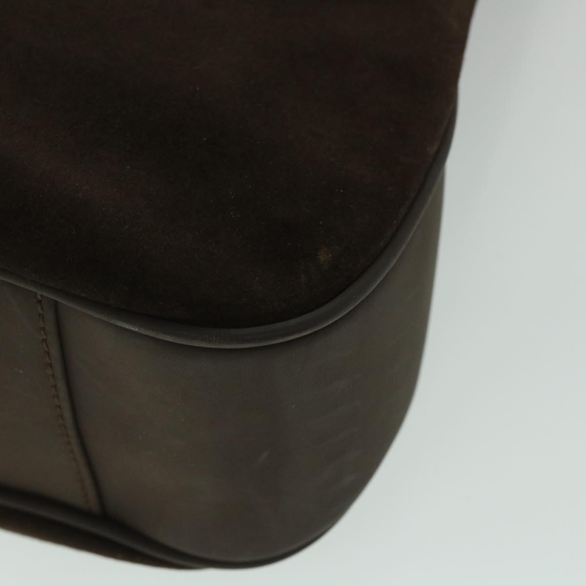 GUCCI Bamboo Hand Bag Suede 2way Brown 53691
