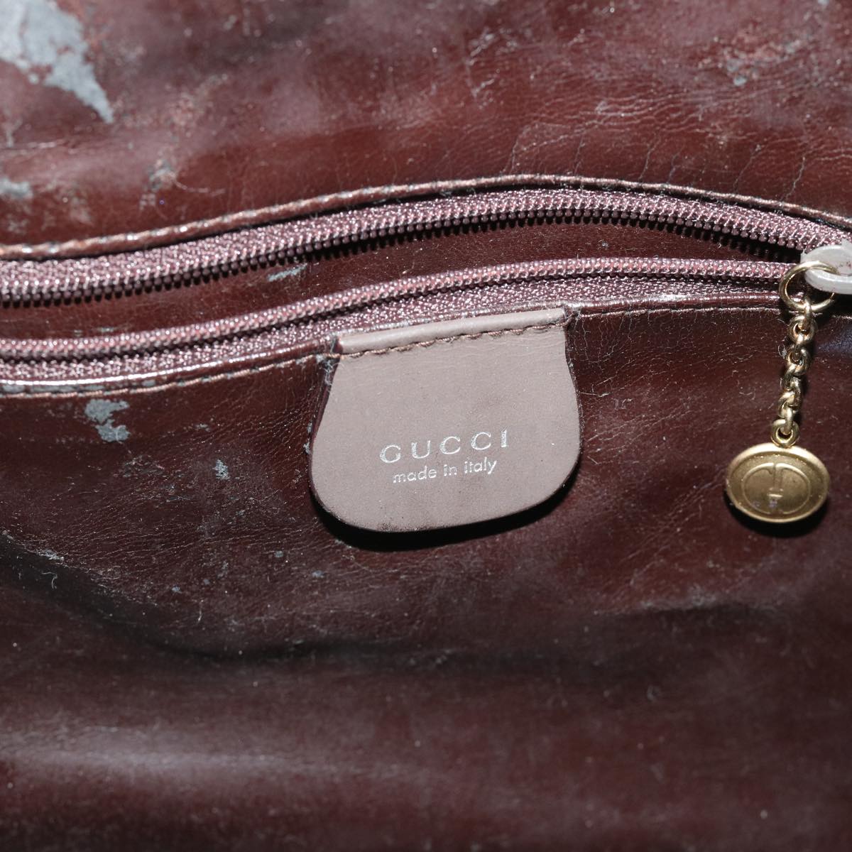 GUCCI Bamboo Hand Bag Suede 2way Brown 53691