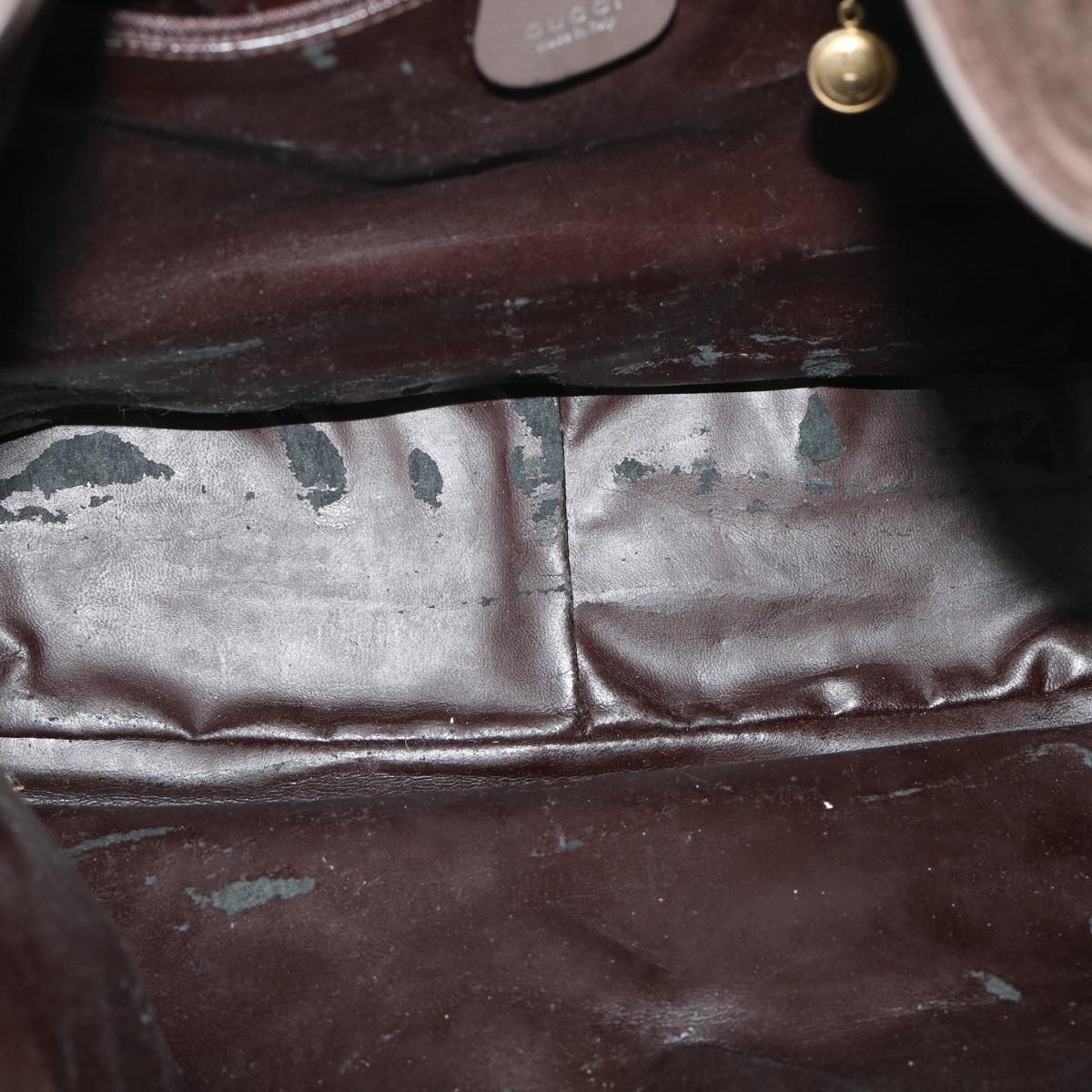 GUCCI Bamboo Hand Bag Suede 2way Brown 53691