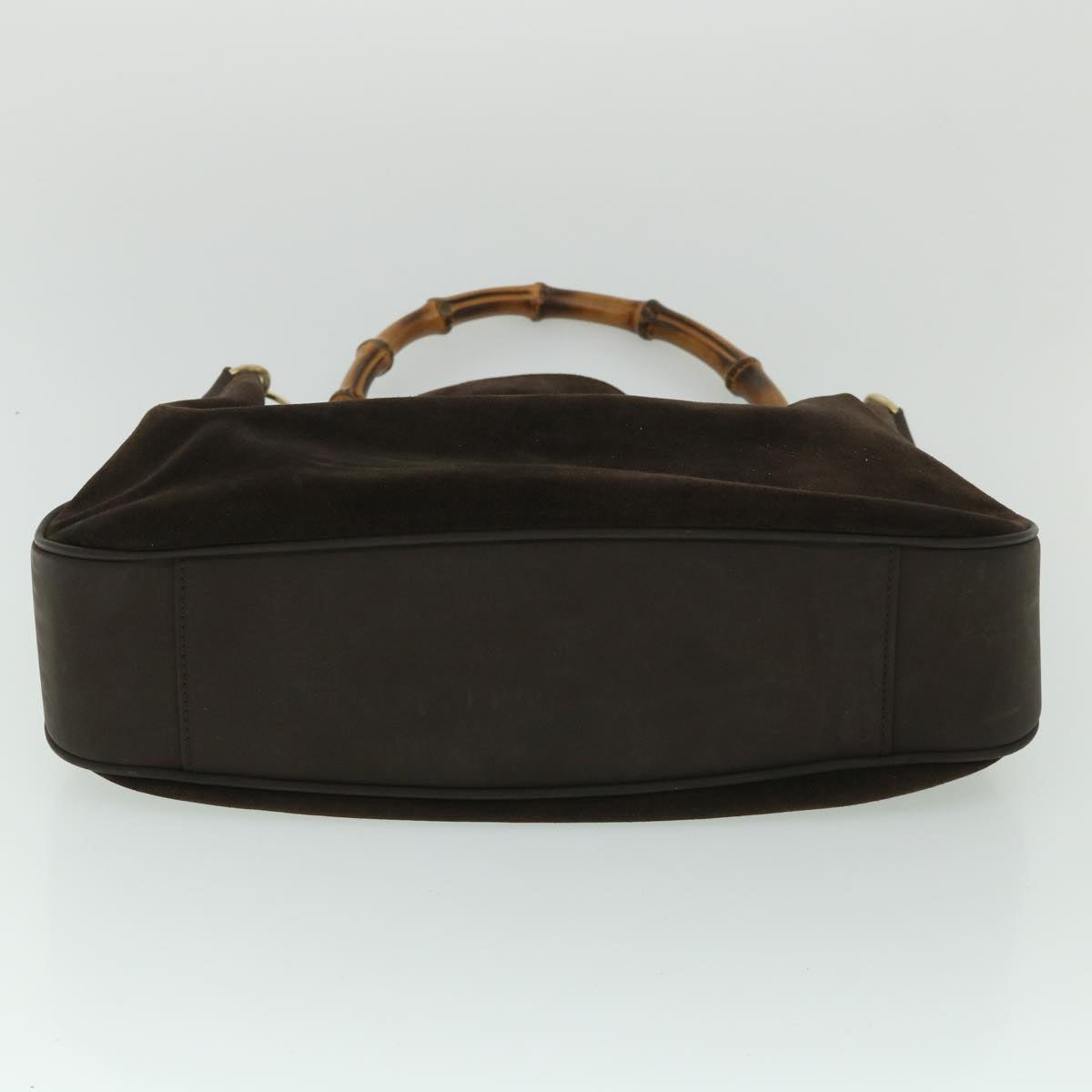 GUCCI Bamboo Hand Bag Suede 2way Brown 53691