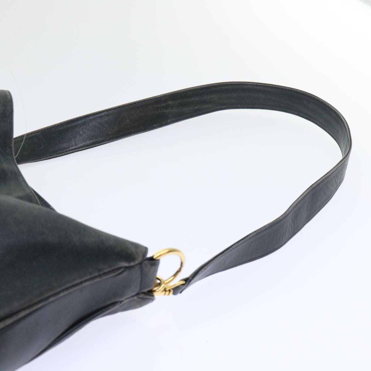 GUCCI Bamboo Shoulder Bag Leather 2way Black 53693