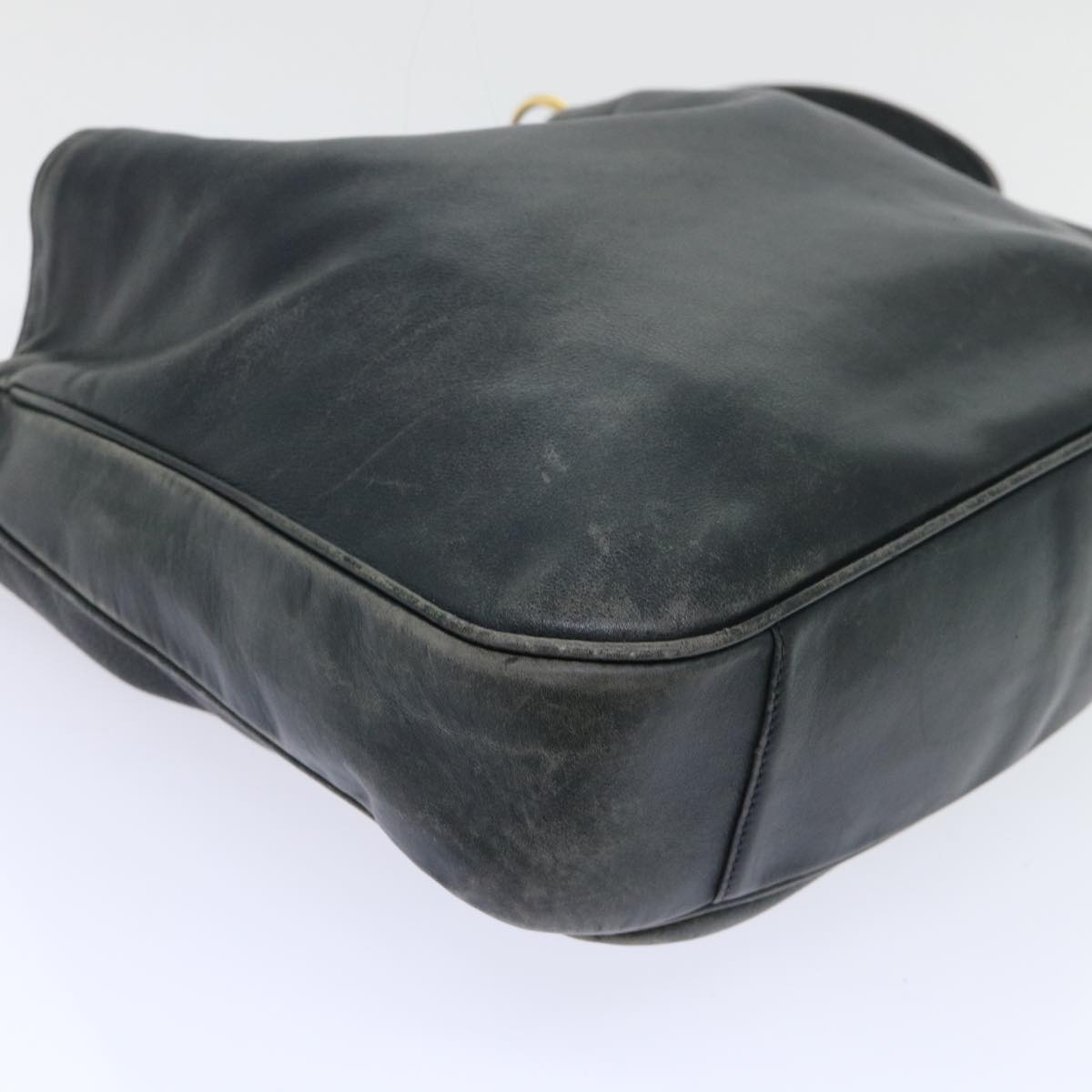GUCCI Bamboo Shoulder Bag Leather 2way Black 53693