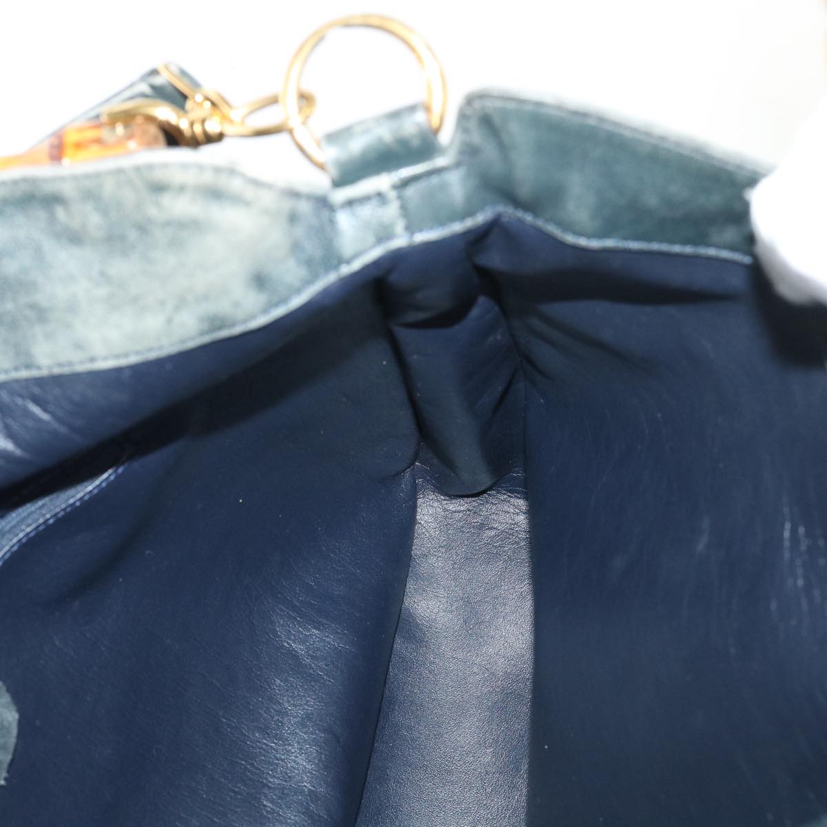 GUCCI Bamboo Shoulder Bag Leather 2way Black 53693