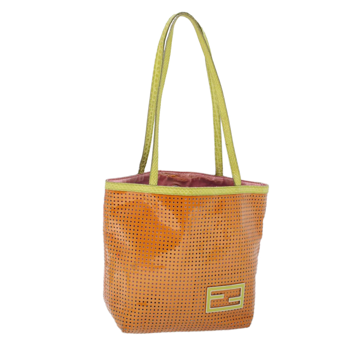 FENDI Hand Bag Patent leather Orange 53743