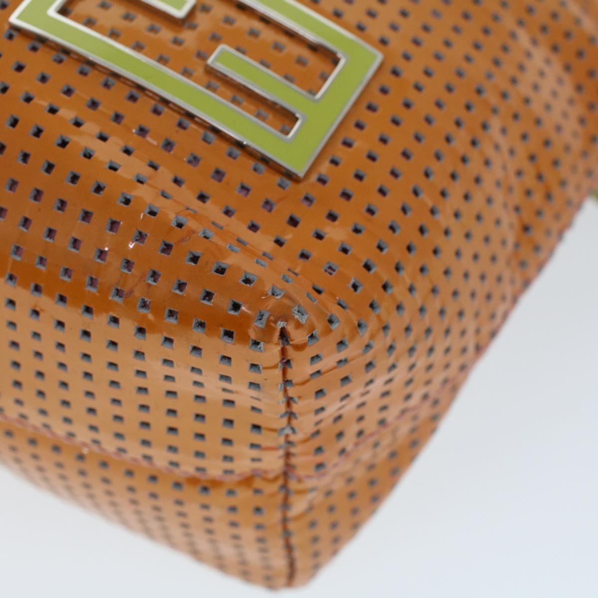 FENDI Hand Bag Patent leather Orange 53743