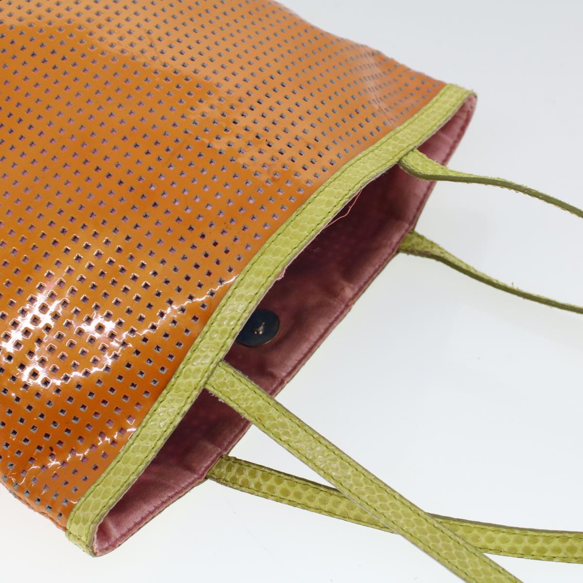 FENDI Hand Bag Patent leather Orange 53743