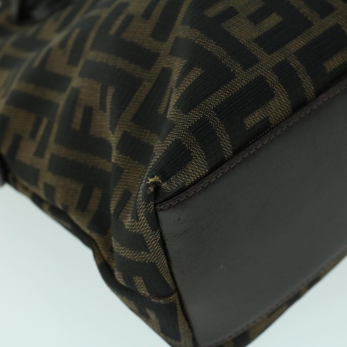 FENDI Zucca Canvas Hand Bag Brown 53776