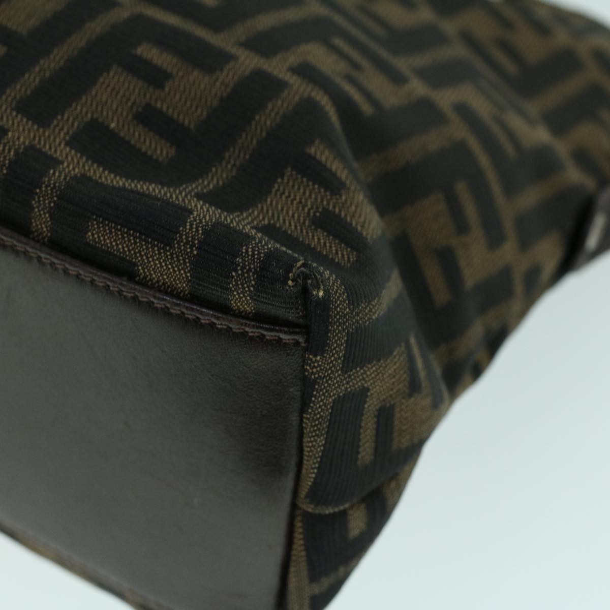 FENDI Zucca Canvas Hand Bag Brown 53776
