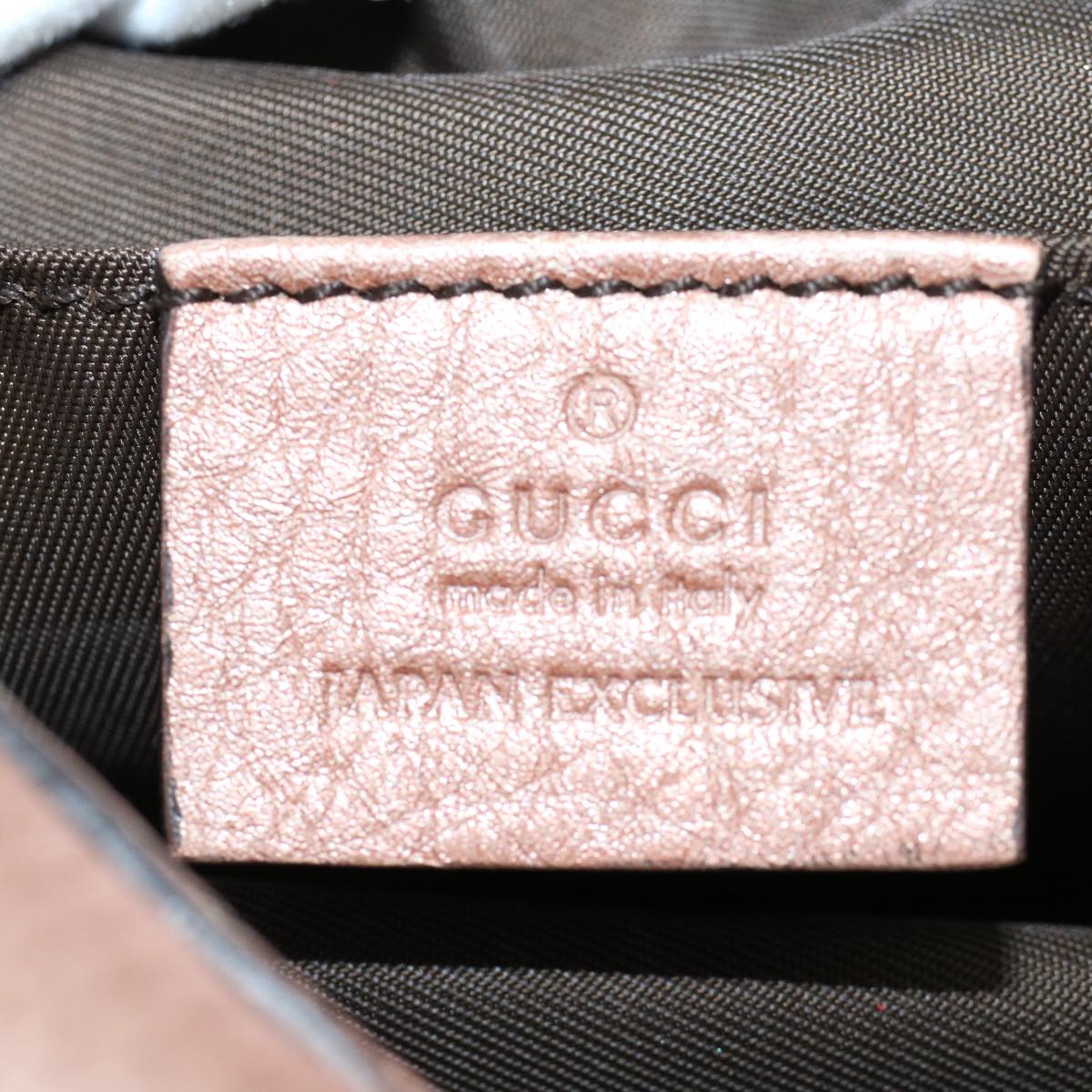 GUCCI Fringe Pouch Leather Pink 308634 53804