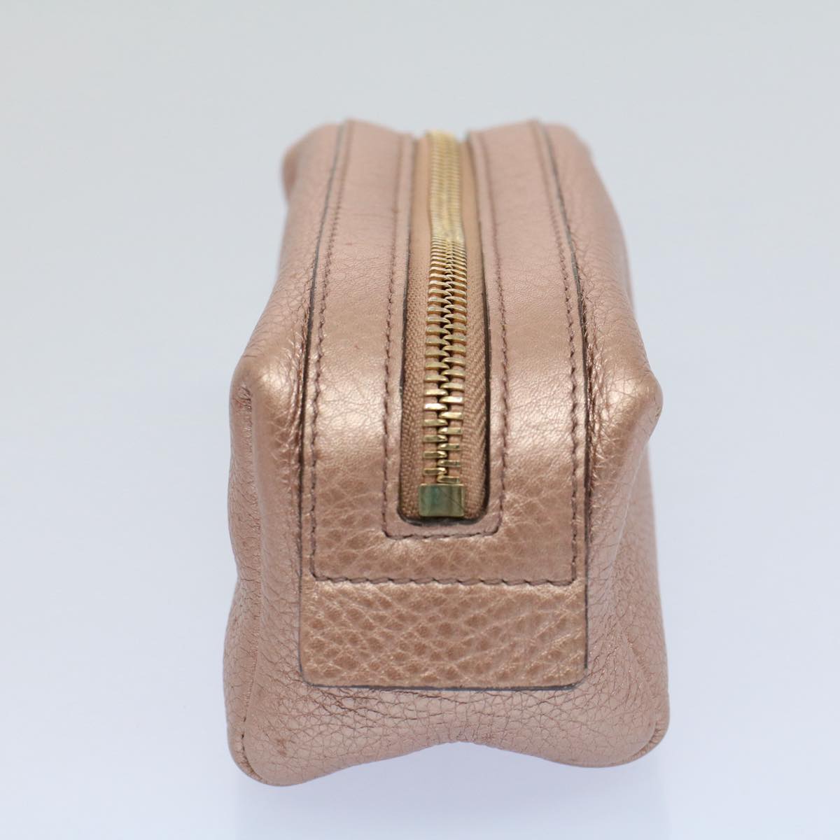 GUCCI Fringe Pouch Leather Pink 308634 53804