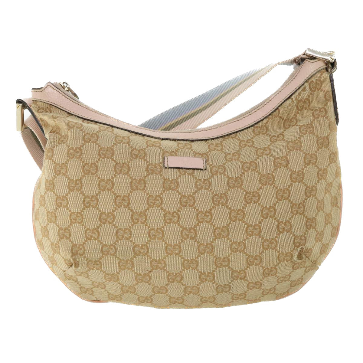 GUCCI GG Canvas Sherry Line Shoulder Bag Beige Light Blue pink 181092 53844