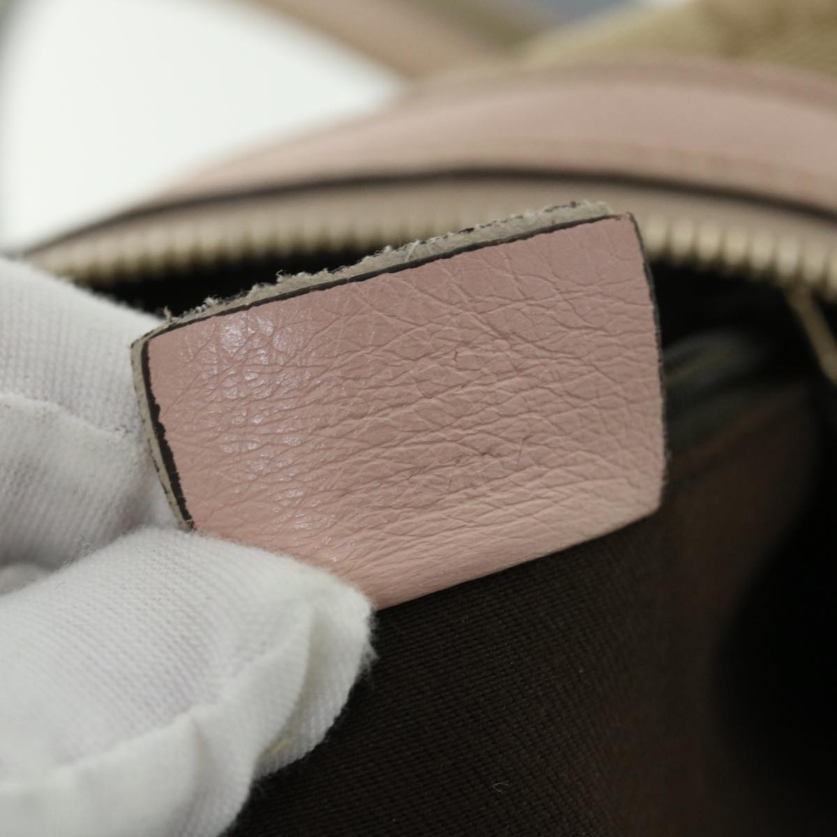 GUCCI GG Canvas Sherry Line Shoulder Bag Beige Light Blue pink 181092 53844