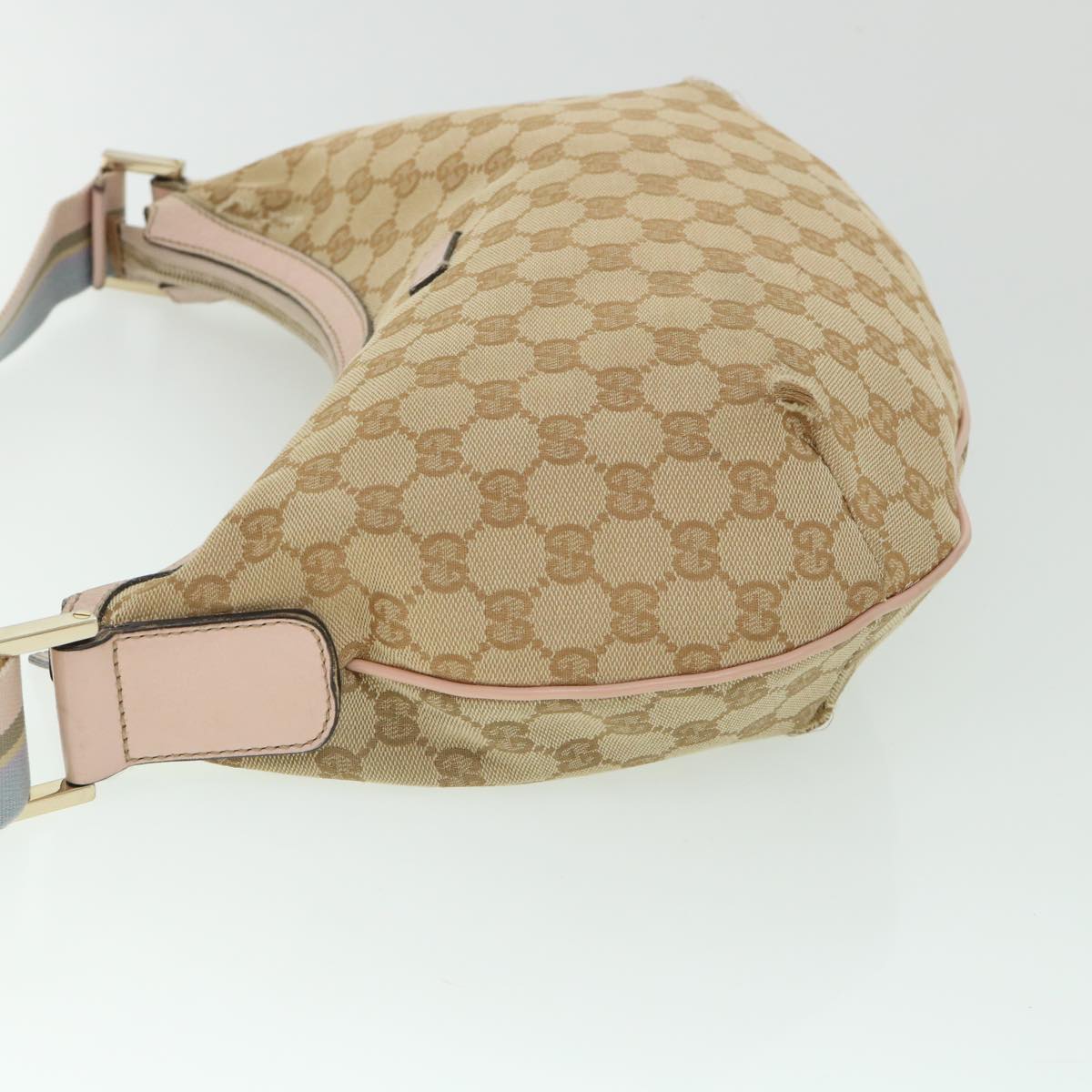 GUCCI GG Canvas Sherry Line Shoulder Bag Beige Light Blue pink 181092 53844