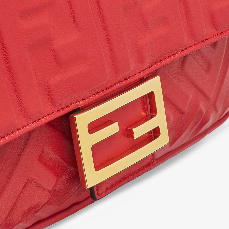 FENDI Red Leather Baguette