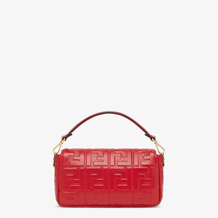 FENDI Red Leather Baguette