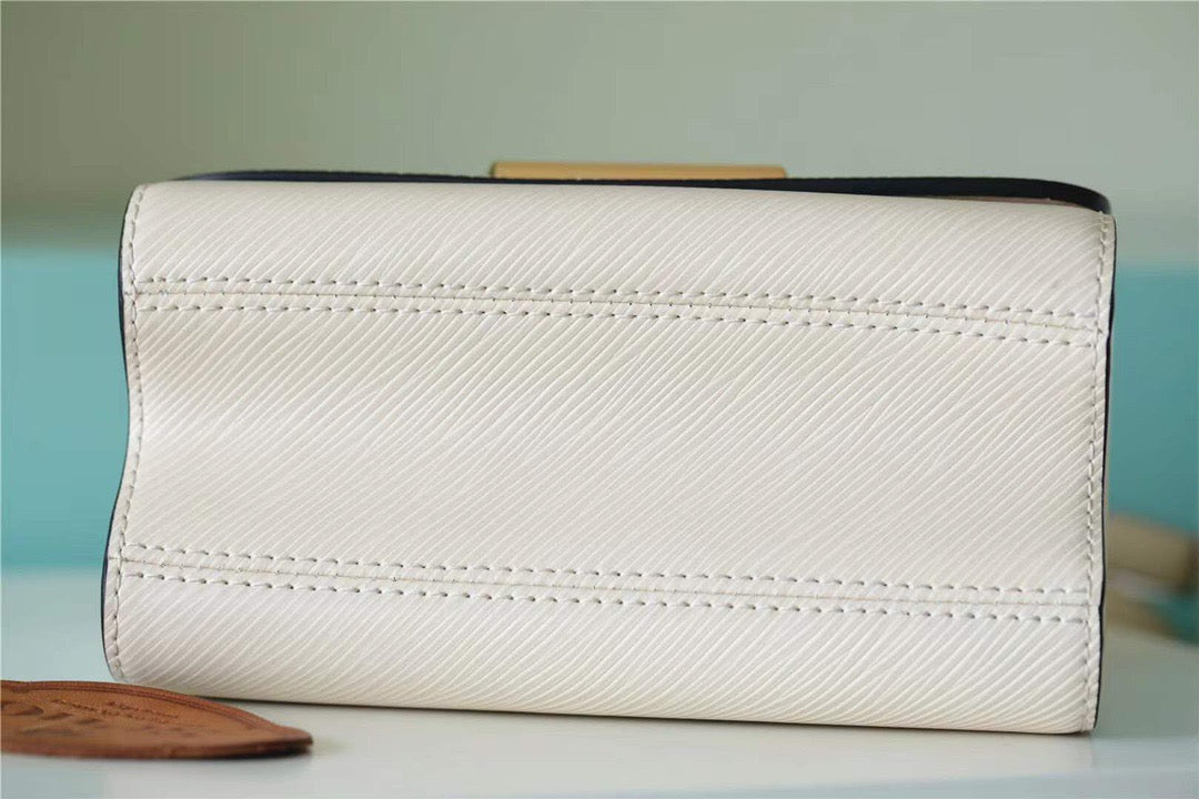 LV Twist MM Epi White For Women, WomenÃ¢â‚¬â„¢s Bags, Shoulder And Crossbody Bags 9.1in/23cm LV