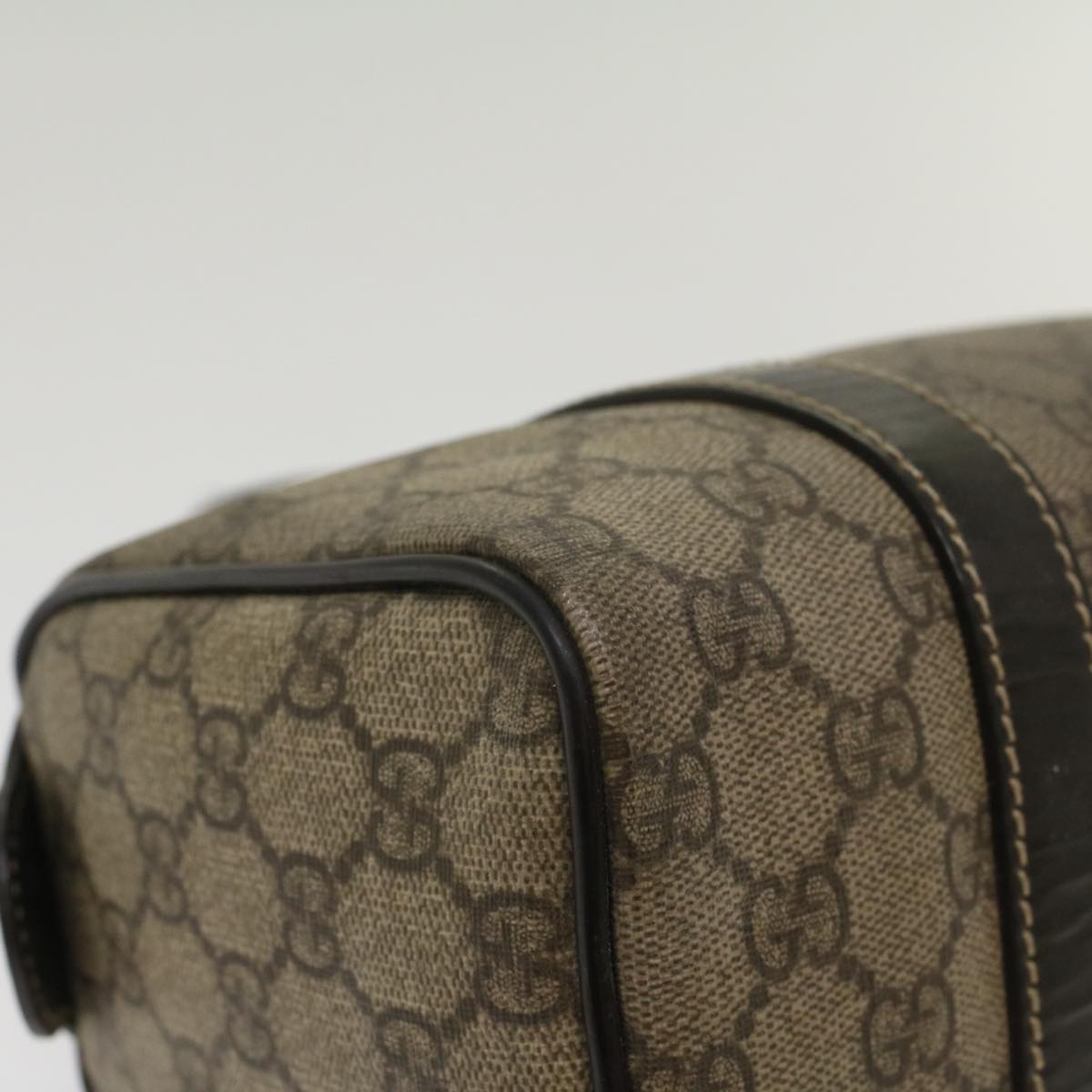 GUCCI GG Supreme Hand Bag PVC Leather Beige 193604 54006