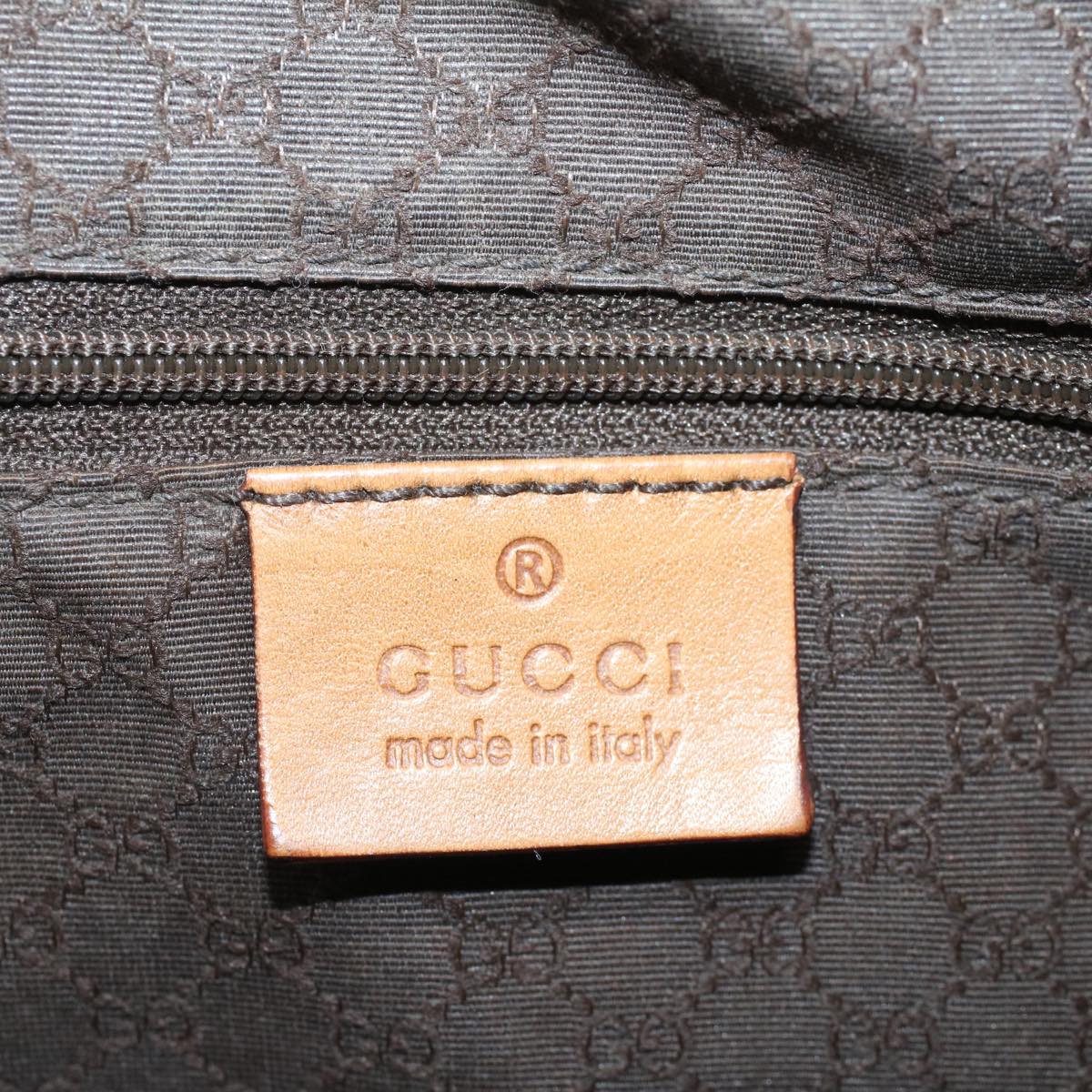 GUCCI Sherry Line Hand Bag Canvas Leather Brown Yellow 000 0851 54007