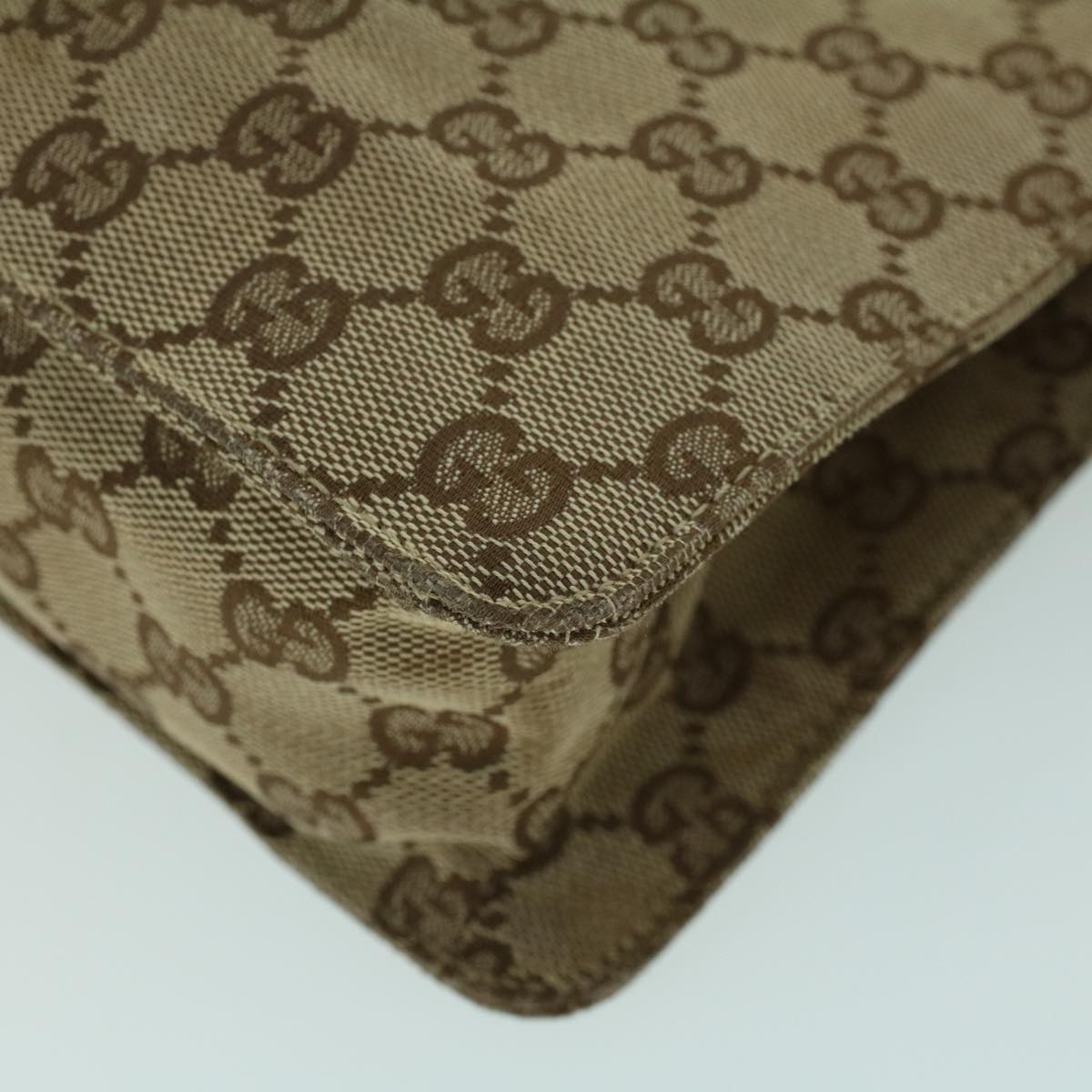 GUCCI GG Canvas Shoulder Bag Canvas Patent Beige Red 54009